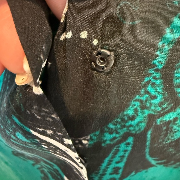 💋 Etro Stylish Black and Green Patterned Blouse 164 - Picture 3 of 6